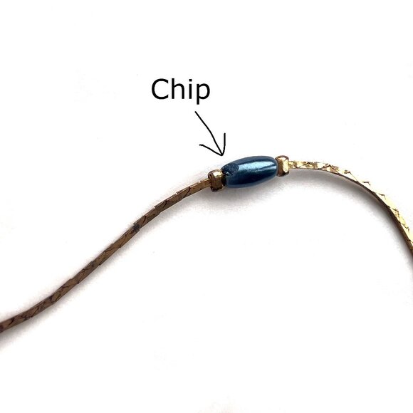 Vintage blue faux pearl necklace - Picture 5 of 9